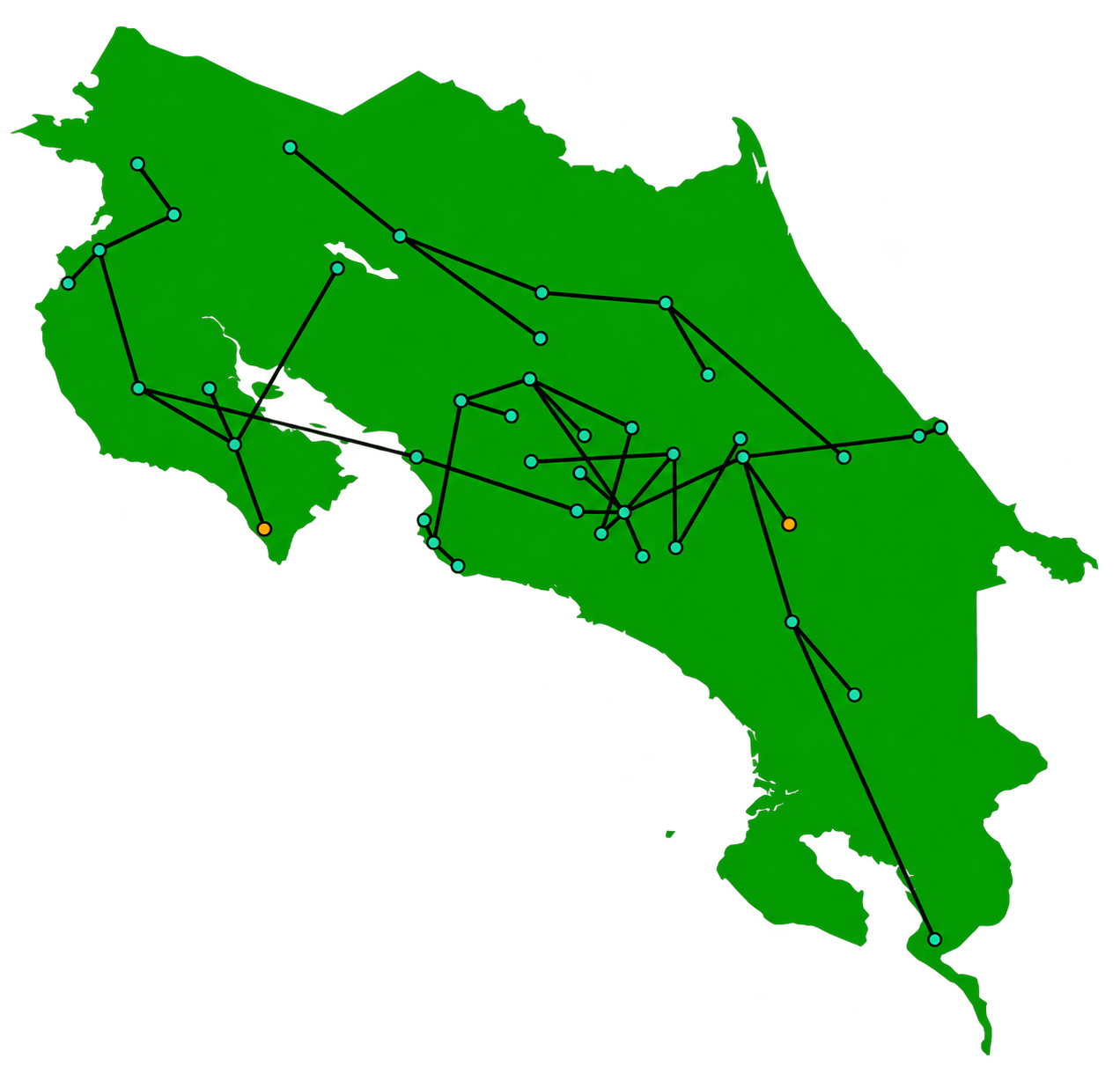 Mapa de cobertura de Worldcom